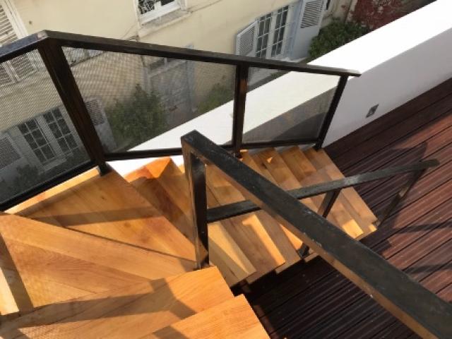 Création d'un escalier extérieur pour terrasse- Maison de ville- Paris 17e